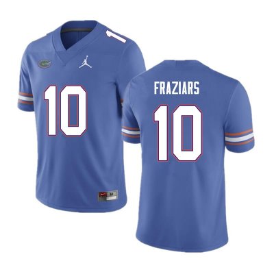 Men's Florida Gators #10 Ja'Quavion Fraziars NCAA Nike Blue Authentic Stitched College Football Jersey FLN6262IK